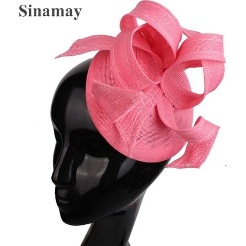 Green Loops Fascinator Big Bow Headband Clip Millinery Wedding Bridal Women Tea Party Church Hat Accessories For Female Elegant