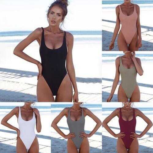 2019 Sexy Swimsuit Women Swimwear One Piece Bodysuit Push Up Monokini Halter Cross Bathing Suits Swim Suit Wear Female Beachwear
