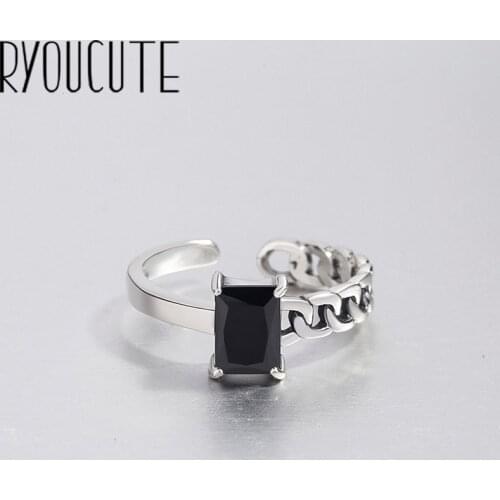 2019 Bijoux Fashion Real Silver Color Zircon Rings for Women Boho Adjustable Antique Rings Anillos