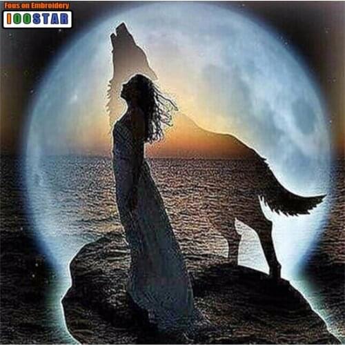 Animals Hot SaleNew Arrival Full Square/Round Diamond Painting Cross Stitch animal Embroidery Mosaic Angel fairy and wolf