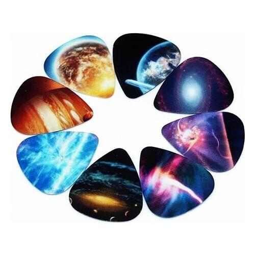 10pcs 0.46mm 0.71mm 1mm Thickness Vastness Of The Universe Star Guitar Picks Pattern Guitar Strap Guitar Part Guitar Accessories