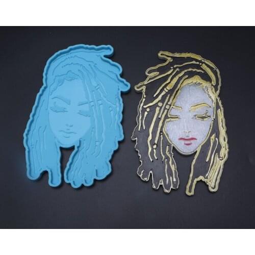 2 Pcs/Set Goddess Coaster Epoxy Resin Mold Tray Cup Mat Casting Silicone Mould DIY Crafts Placemat Home Decorations Making Tools