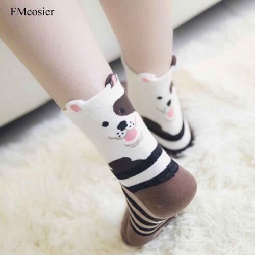 2020 Unisex 3D Printed Cartoon Kawaii Cute Woman socks Meia Cotton Women Ankle-High Spring Autumn Socks 5 Pairs Lot Calcetines