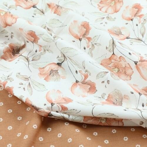 235x50cm Pastoral Large Flower AB Version Printed Cotton Sewing Fabric, Making Quilt Cover Bed Sheet Pillowcase Cloth