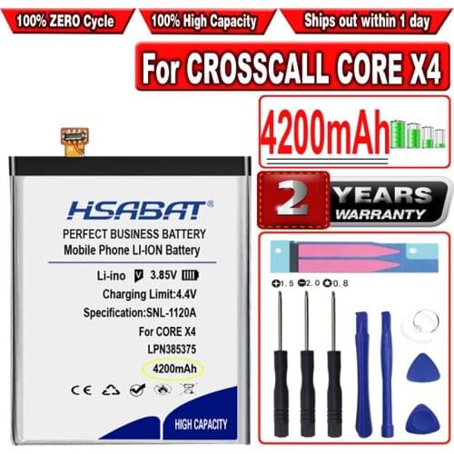 HSABAT 4200mAh LPN385375 Battery for CROSSCALL CORE X4 COREX4