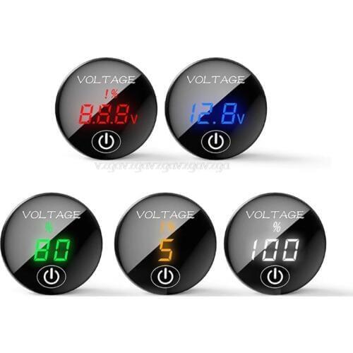 Car Motorcycle DC 5V-48V LED Panel Digital Voltage Meter Battery Capacity Display Voltmeter with Touch ON OFF Switch Je10 19
