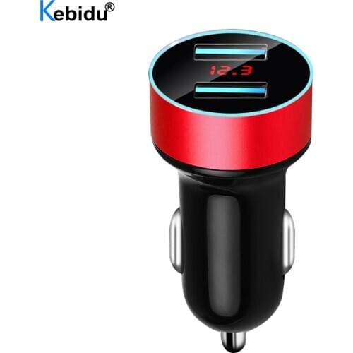 2 Ports LCD Display Dual USB Car Charger 3.1A 12-24V Car Cigarette Socket Lighter Car Phone Charger for iPhone 12 11 Pro Samsung