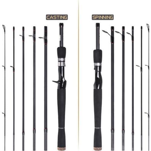 CAPACI Multi-section Ultra-short Sea Pole Carbon Small Sea Pole Fiber Telescope Fishing Rod Travel Spinning Fishing Pole 2020