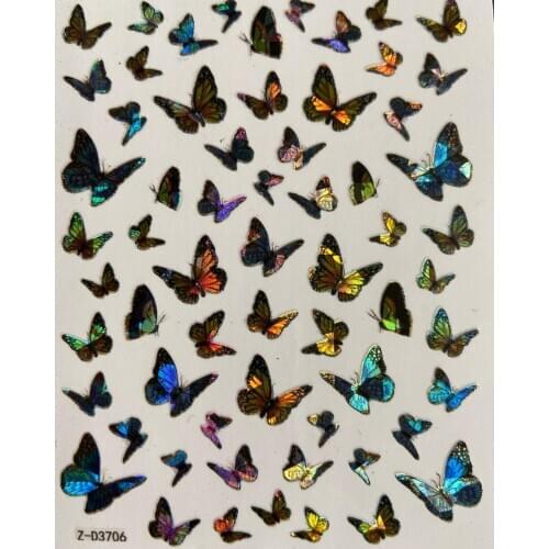 Extra-Thin 3D Art Nail Sticker Butterfly II Nail Stickers Opal Nail Decal Nail Art Decals Nail Art Stickers Vinyl Nail Stickers