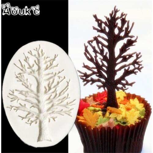 Tree Twig Shape Fondant Silicone Mold DIY Cupcake Cookie Molds Biscuits Mould Candy Cake Decorating Tools Baking Tool Cakes D030