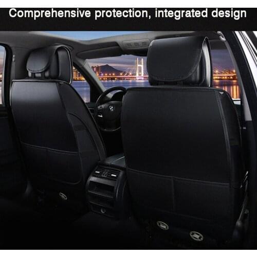 HLFNTF Fully-enclosed leather plus linen four season for Saab car seat cushions