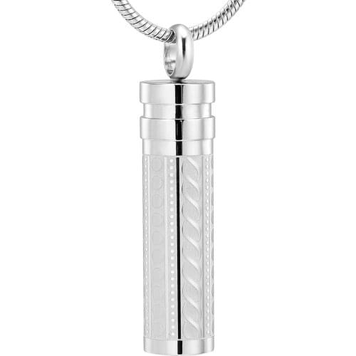 IJD11942 Cylinder Cremation Jewelry Hold Human/Pet Funeral Ashes Keepsake Pendant Memorial Urn Neckalce Holder