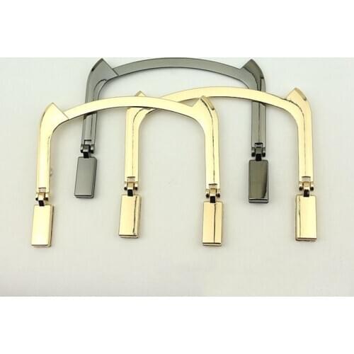 2 PCS Light Gold Bag Handle Metal Circle Accessories DIY Bag Accessories Hand In Hand Hardware Replacement Accessories