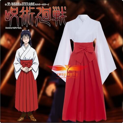 Anime Jujutsu Kaisen Iori Utahime Cosplay Costume Adult Women Outfits Kimono Batwing coat Top Red Skirt Bow Hairpin Halloween