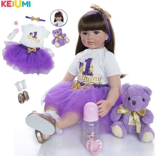 Hot Sale 60 cm Babies Reborn Girl Doll Soft Silicone Cloth Body Realistic Baby Toy Toddler Birthday Gifts Bedtime Playmate