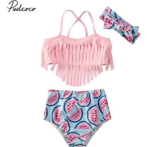 Swimsuit girls Summer Baby Girl Swimwear Cute Toddler Kid Baby Girls Tassel Bikini Set Fruit Swimwear Swimsuit Bathing Suit