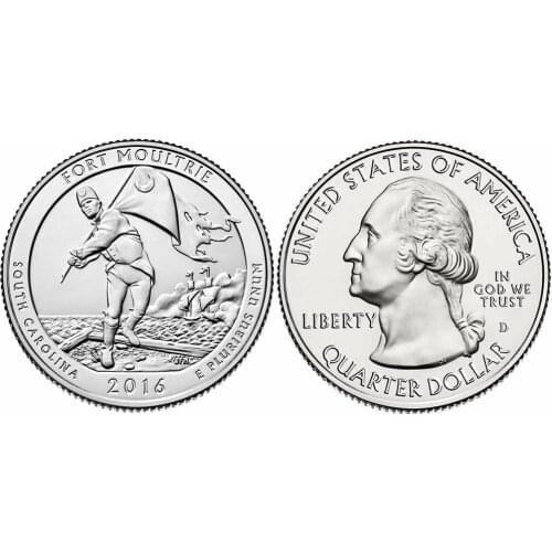 American Park Coin 35th Commemorative Coin of Fort Sumter Monument 2016 100% Real Unc Genuine Original Coins Collection Coin