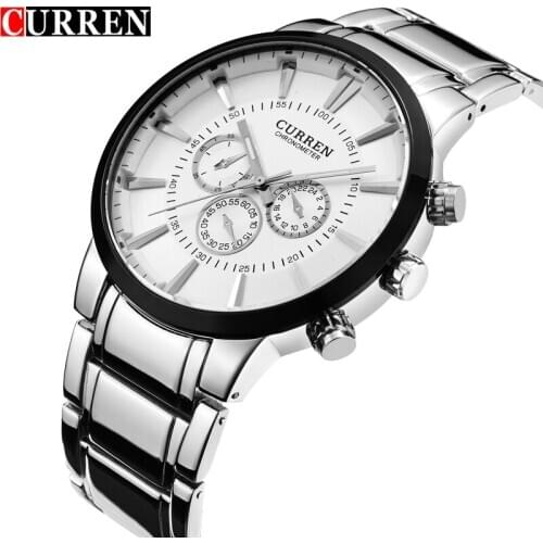 Men Watch Brand CURREN Fashion Business Sport Male Clock Full Steel Quartz Wristwatch Waterproof Hodinky Horloges Mannens Saat