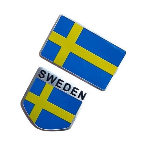 Set Sweden Flag Emblem Badge Motorcycle Fairing Decals Sticker for Auto Doors Windows Trunks Car Accessories