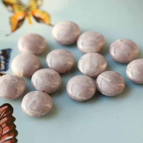 Gentle mixed color milk taro gray purple oblate resin luster beads DIY handmade jewelry earrings accessories materials
