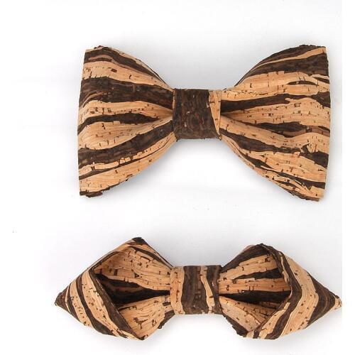 Novelty Men Boy Soft Cork Wood Banquet Bowtie Accessory Handmade Wedding Party Business Wooden Neckwear Butterfly Bow Tie Cravat