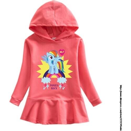 New Year Gift Autumn Winter New Baby Girls Clothes My Little Baby girl pony Long Sleeve Princess Girls Casua Dress For 3-8 Years