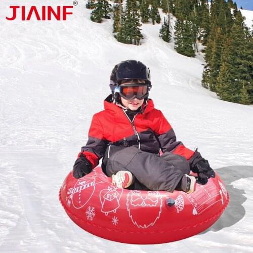 Christmas Snow Ski Circle Winter Amusement Outdoor Parents Inflatable Toys Snow Ring With Handle Skiing Equipment Accessories
