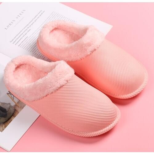 Off-Bound Winter Womens Slippers Waterproof Indoor Warm Furry Slippers House Bedroom Flat Fur Plush Shoes Winter Home Loafers