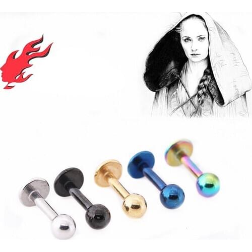 Classic Titanium Stainless Steel Stud Earrings Women Men Punk Hip Hop Flat Bottom Rod T-shaped Screw Ear Bone Nails Ear Jewelry