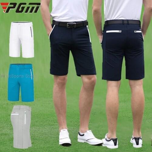 Pgm Mens Summer Golf Shorts Breathable Casual Short Pants For Men Leisure Comfortable Golf Apparel Dry Fit Elastic Trousers