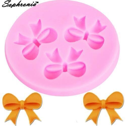 Sophronia M014 Mini Bows Silicone Cake Molds Cupcake Fondant Cake Decorating Tools Chocolate Candy Clay Mold Kitchen Baking