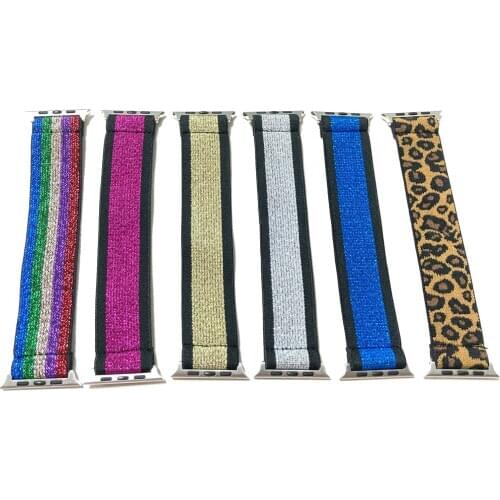 Replacement Fashion Smart Watch Strap Scrunchie Soft Nylon Elastics Loop Band Casual Watchband For Apple Watch Series 5/4/3/2/1