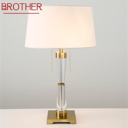 BROTHER Postmodern Crystal Table Lamp Simple LED Decorative Desk Lighting for Home Bedside