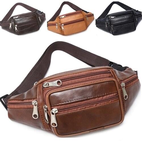 LKEEP Brand Fashion Men Genuine Leather Waist Packs Men Organizer Travel Waist Pack Necessity Waist belt Mobile Phone Bag