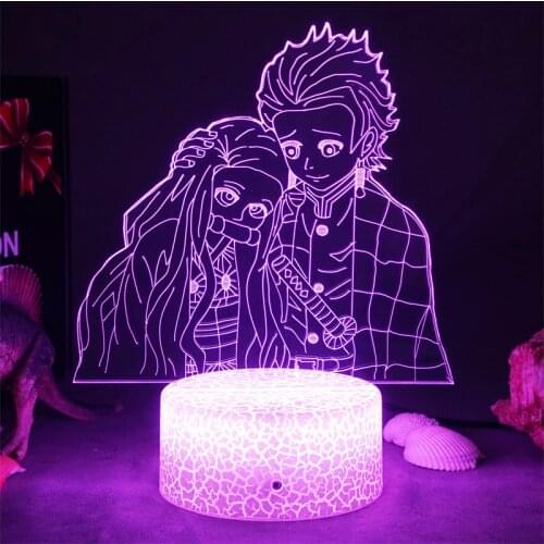 3D LED Lamp Anime Demon Slayer Kimetsu No Yaiba Night Light for Bedroom Decor Light Brithday Gift Manga Demon Slayer Room Desk