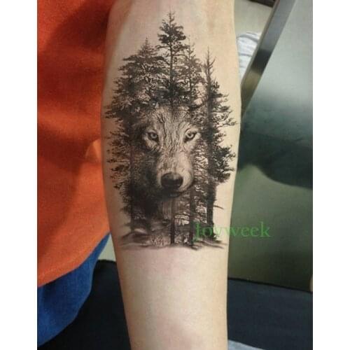 Waterproof Temporary Tattoo Sticker crow tiger Ganesha wolf forest tatto stickers flash tatoo fake tattoos for women men 7