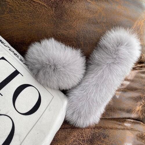 Winter Warm Real Fox Fur Cuffs Hand Wear Arm Warmer Sleeve Rings Women Natural Genuine Fox Wrist Bracelet Wristband Gloves