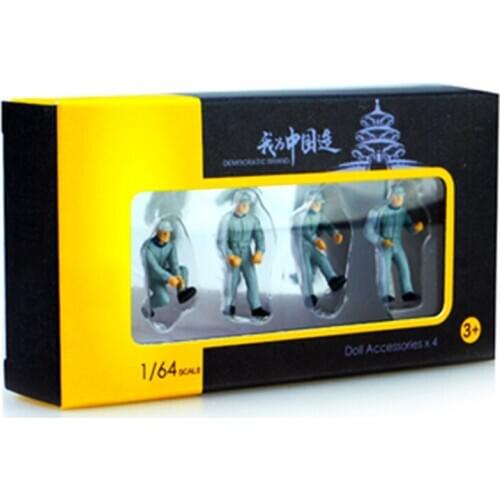 1/64 maintenance worker doll model car traffic facilities scene simulation collection decoration tool accessories fans gifts