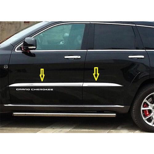 4pcs Chrome door body side molding Strip trim for JEEP Grand Cherokee 2014-2017