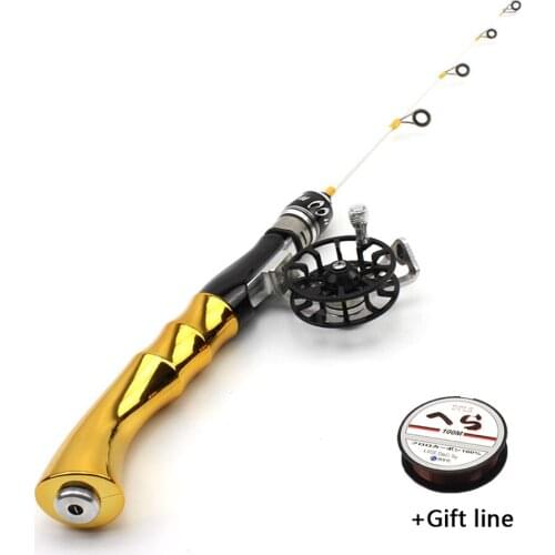 60cm Winter Ice Fishing Rods and Reel Superhard Poler outdoor carp Fishing Tackle Free fishing line Fishing Tackle ul rod