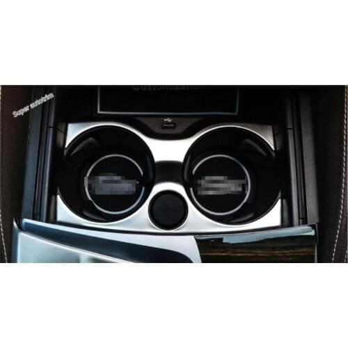 Lapetus Front Seat Middle Water Cup Holder Cover Trim Accessories For BMW 5 Series Sedan G30 530I 2017 - 2021 Stainless Steel