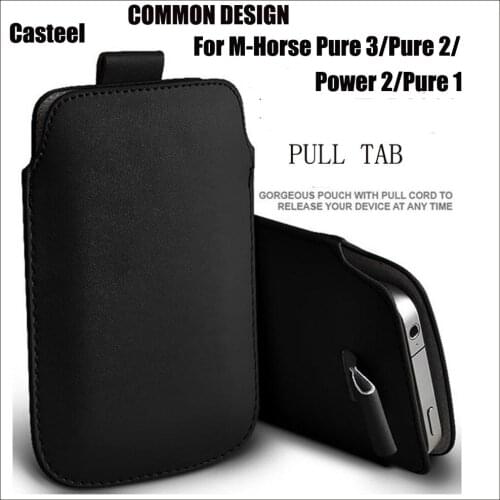 Casteel PU Leather Case For M Horse M-Horse Pure 3 Pure 2 Power 2 Pure 1 Pull Tab Sleeve Pouch Bag Case Cover