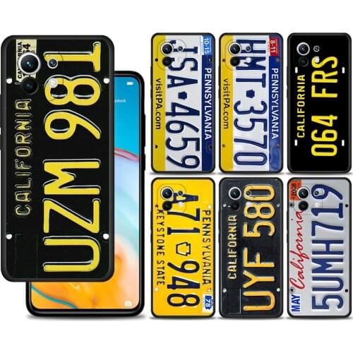 Retro Funny License Plate Number Cover For Xiaomi Mi 10T 9T 11X 11 Pro UltrA 11i 10S 10 9 Lite 9 SE Case Silicon Shell Fundas