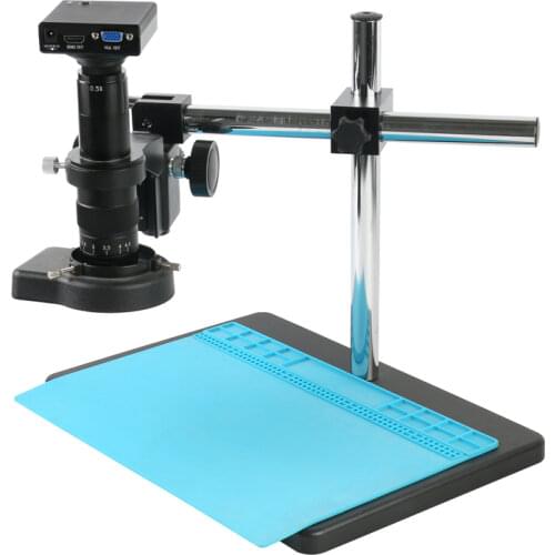 1080P HDMI VGA Industrial Electronics Measuring Microscope Camera 180X/300X Zoom C-mount Lens 10.1" LCD Monitor 144LED Light