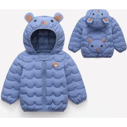 Cute baby girl jacket cotton down kids boy fashion coat with ears winter autumn jackets for girls boys clothes toddler 2/5/6year