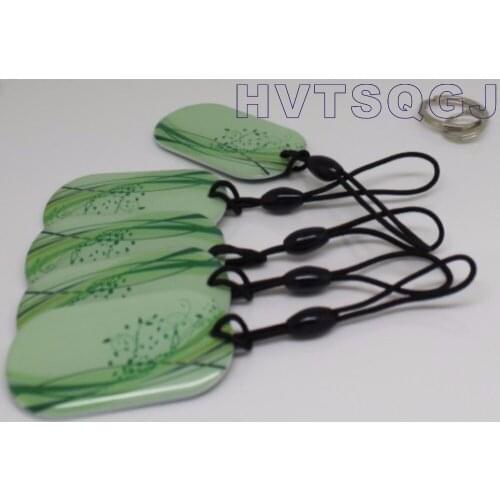 100PCS NFC Epoxy key tags NFC logo printed 13.56mhz 1k S50 rfid tag keyfobs free shipping