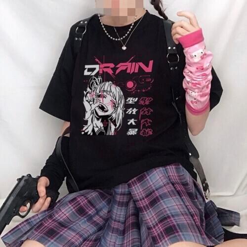 Harajuku Japan My hero academia Anime kawaii streetwear Cartoon girls punk New Summer chic casual loose clothes Women T-Shirt
