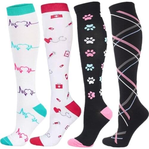 Compression Stockings Knee High Fit For Medical Edema Diabetes Varicose Veins Outdoor Running Cycling Long Pressure Stockings