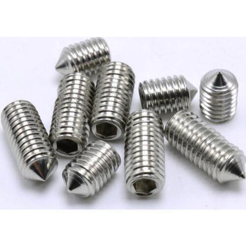 M4 Pitch 0.7mm Length 3/4/5/6/8/10/12/16/20/25/30mm Hex Allen Socket Set Screw 304 Stainless Steel Grub Screw DIN914
