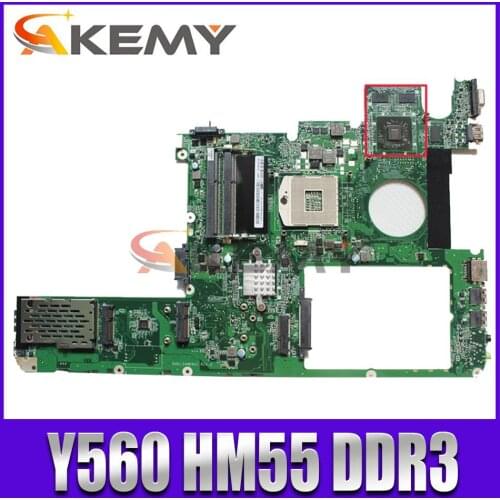 Akemy laptop motherboard For Lenovo y560 HM55 DDR3 HD5730 11S1102136 DAKL3AMB8G1 DAKL3AMB8D0 DAKL3AMB8E0 DAKL3AMB8E0 free cpu